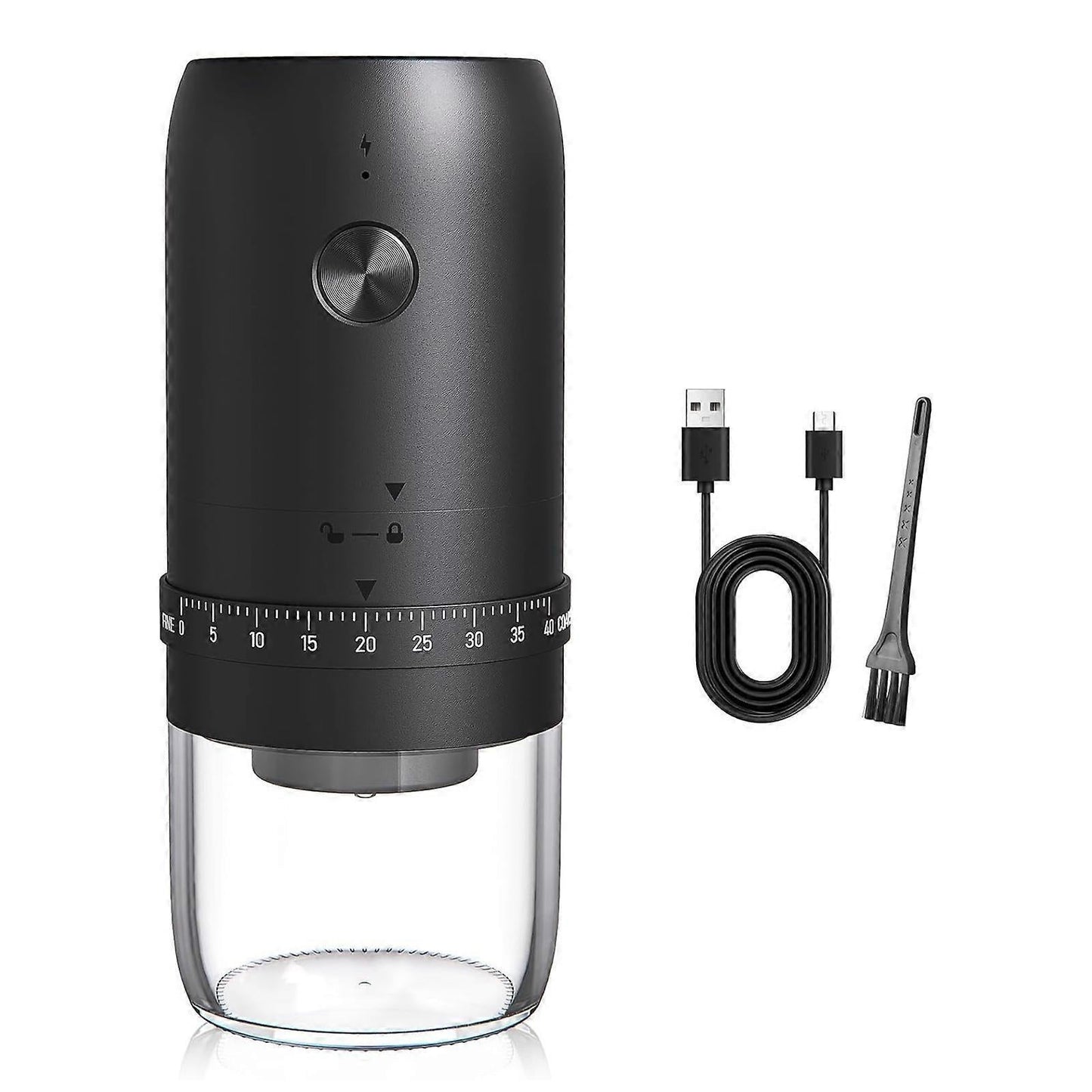 Electric Coffee Grinder - Rechargeable Coffee Mill, Compact Grinder for Office & Travel