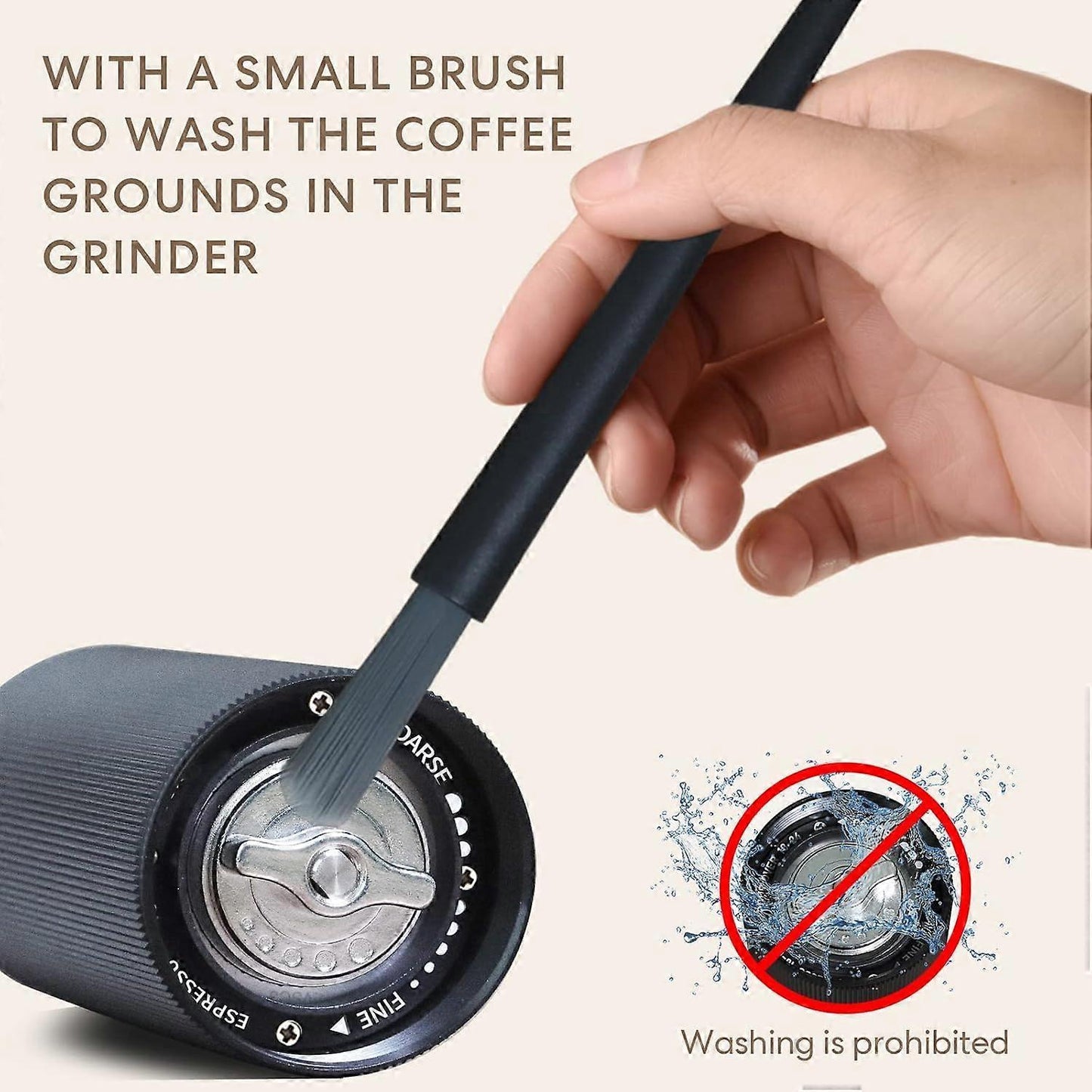 Manual Coffee Grinder - Adjustable Stainless Steel Hand Crank Coffee Mill, Portable