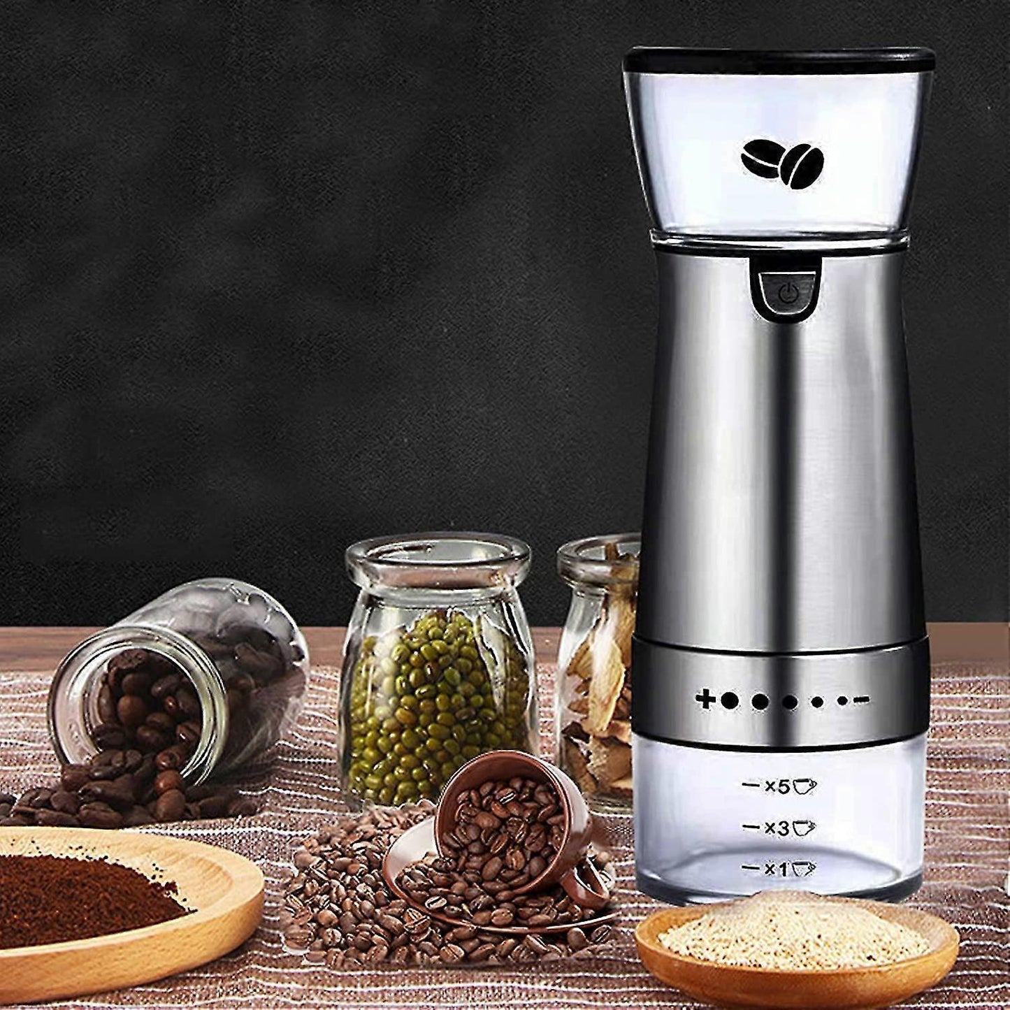 Electric Coffee Grinder - Portable Automatic Bean Grinder for Coffee & Spices