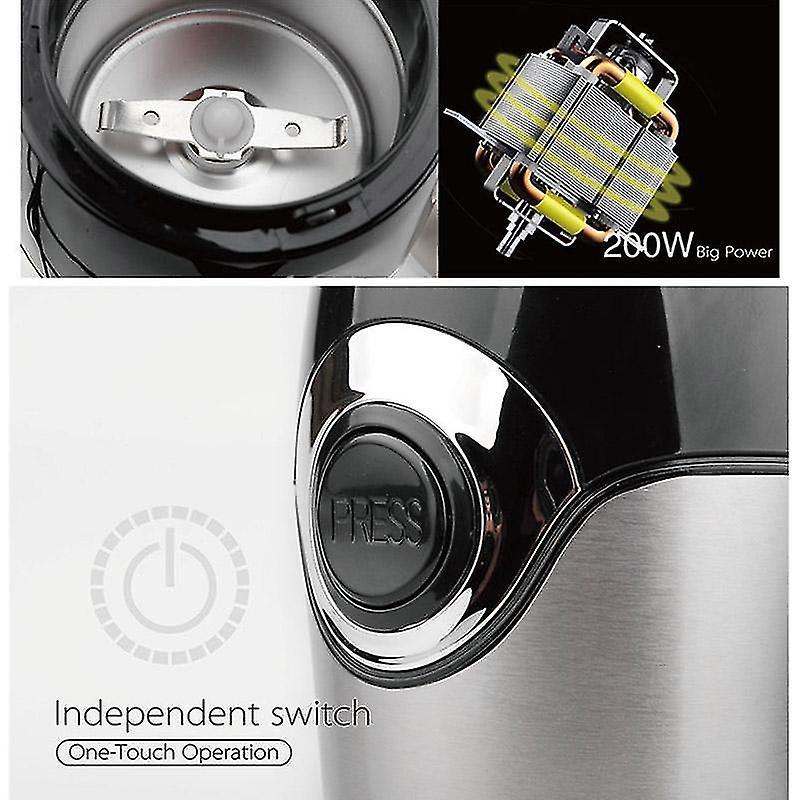Mini Electric Coffee Grinder - Stainless Steel Grinder for Salt, Pepper, and Spices