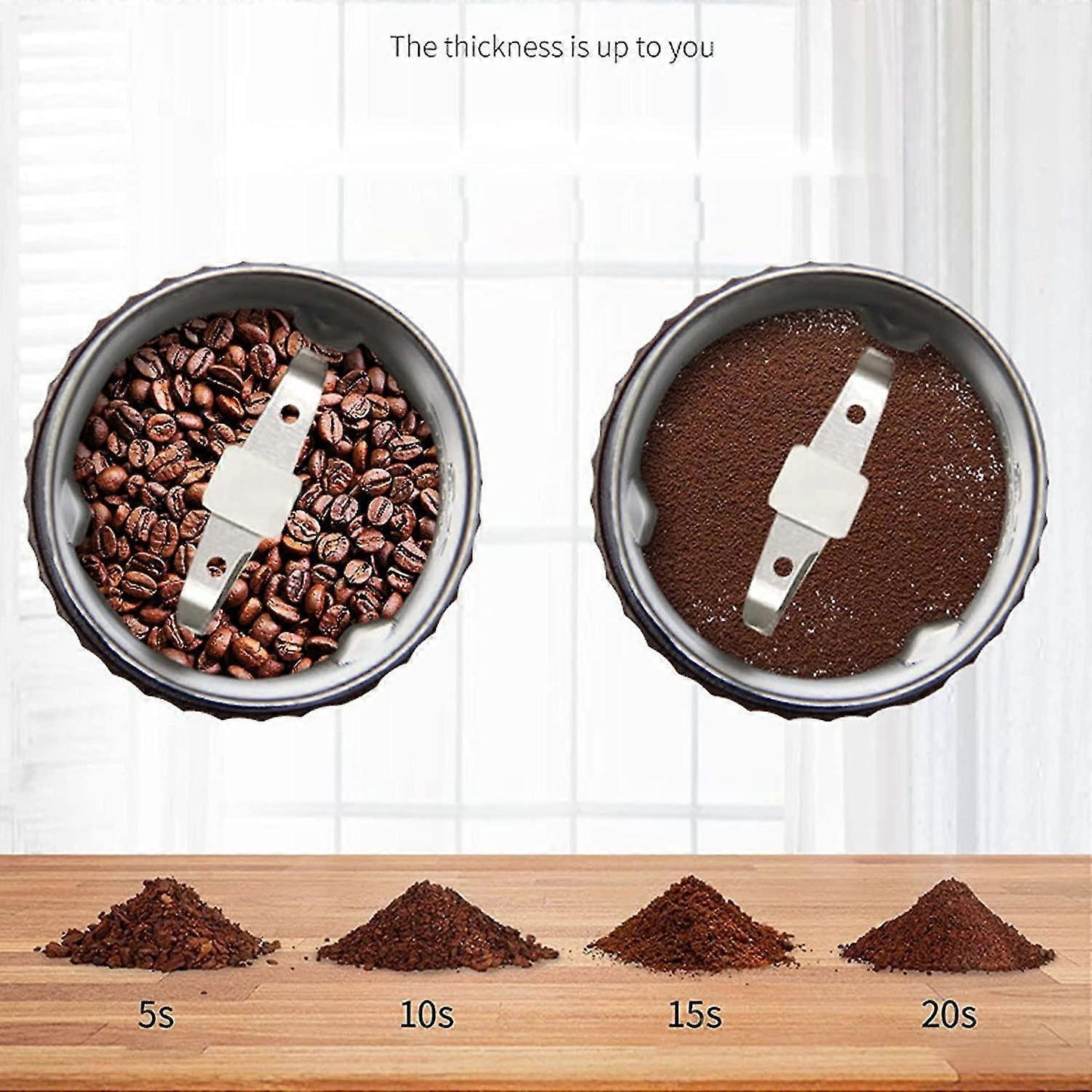 Electric Grinder - Multifunction Bean, Grain, Herb, and Spice Grinder with Steel Blades