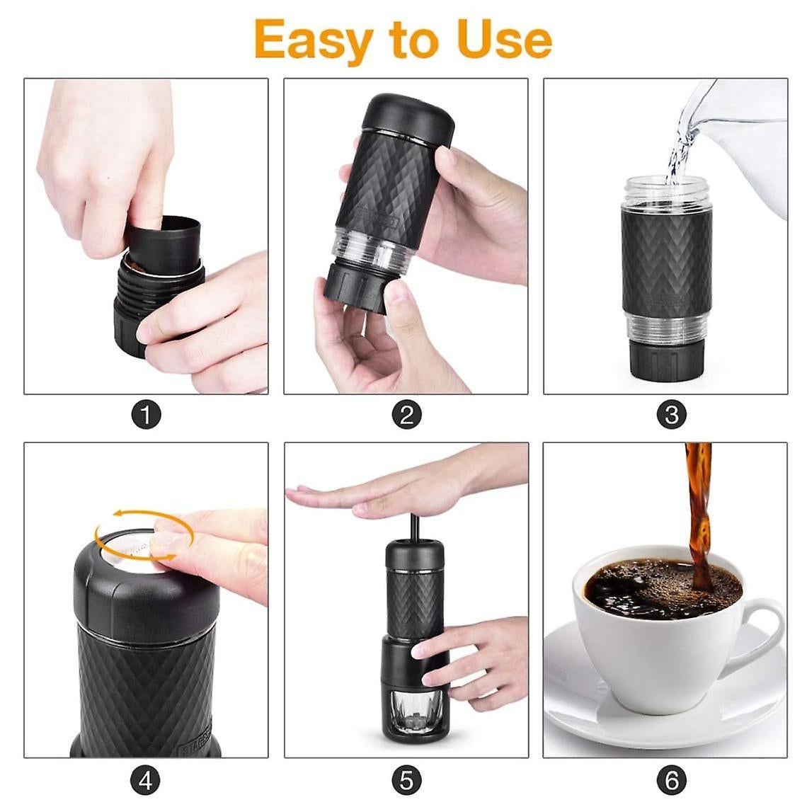 Manual Coffee Grinder - Hand Capsule Coffee Maker & Seasoning Grinder Combo Tool