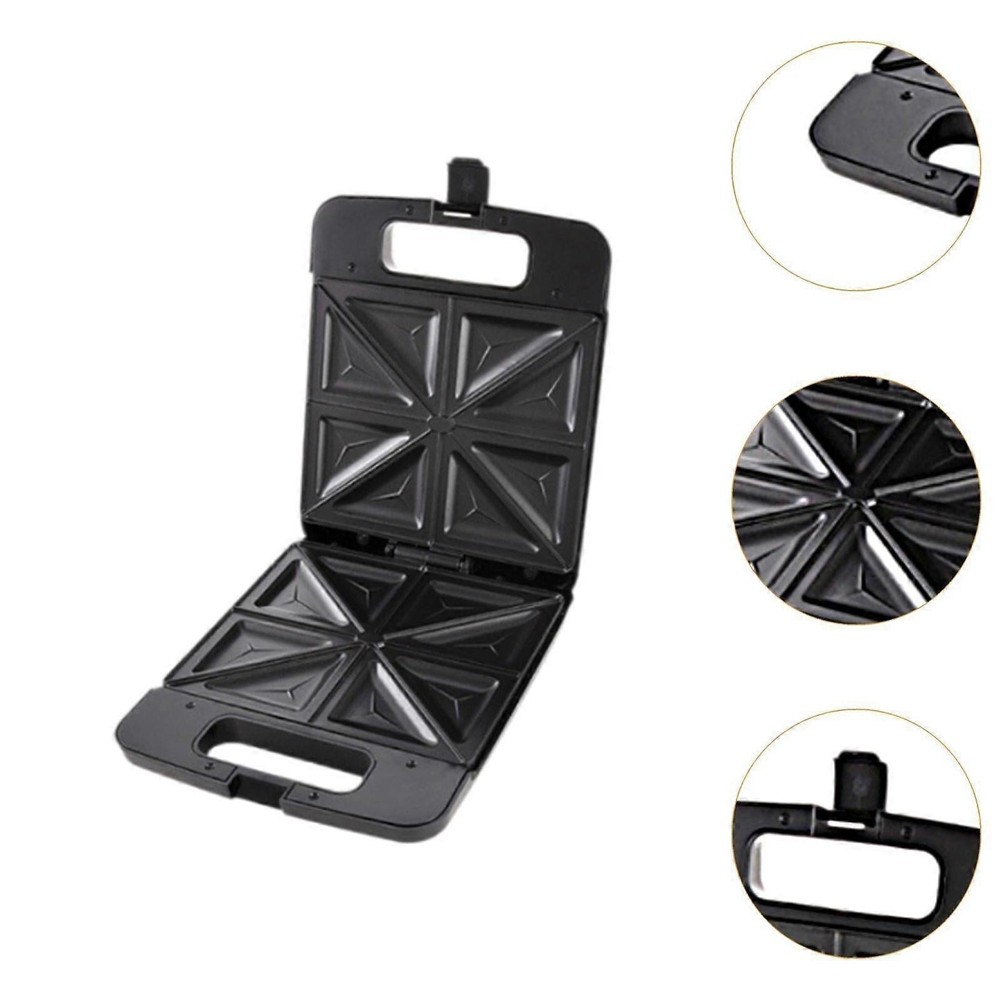 Triangle Waffle Maker with Handle - Portable Nonstick Waffle Iron for Home & Restaurant