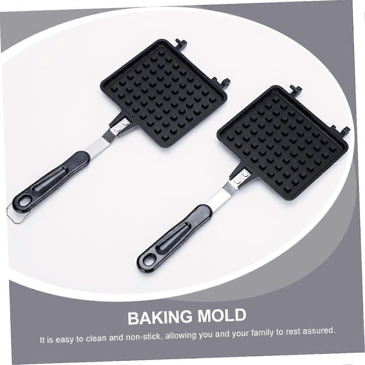 Waffle Mold Pan - Aluminum Nonstick Waffle Baking Dish for DIY Breakfast Waffles