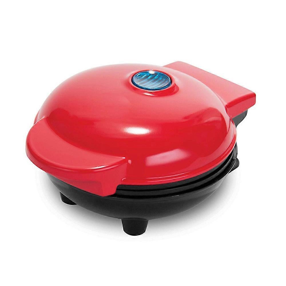 Mini Waffle Maker - Nonstick Round Red Waffle Machine for Parties, Babies & Holiday Treats