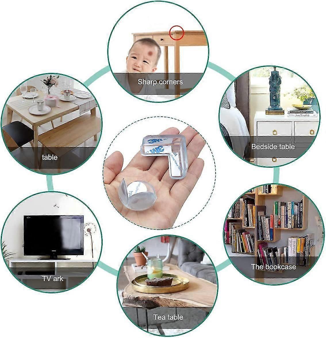 20pcs Table Corner Protectors - Clear Shockproof Babies Furniture Edge Guards for Home security