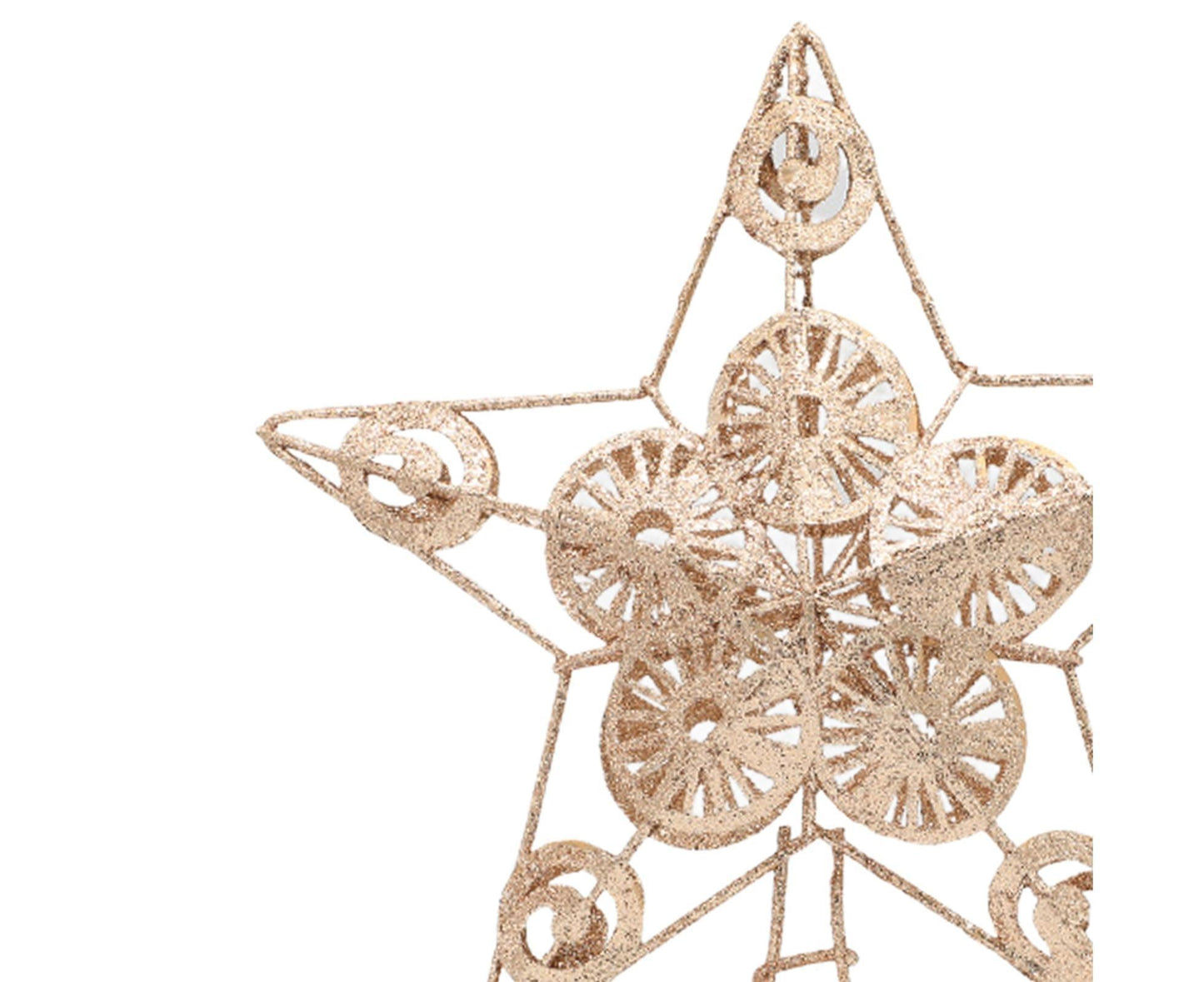 Xmas Tree Top Glitter Star-Rose Gold