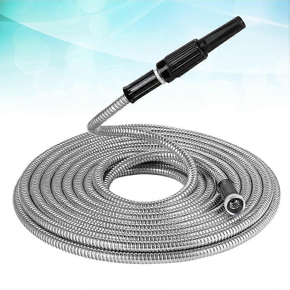 50ft Metal Garden Hose - Retractable Water Hose with Strong Outer Shell, Flexible Design