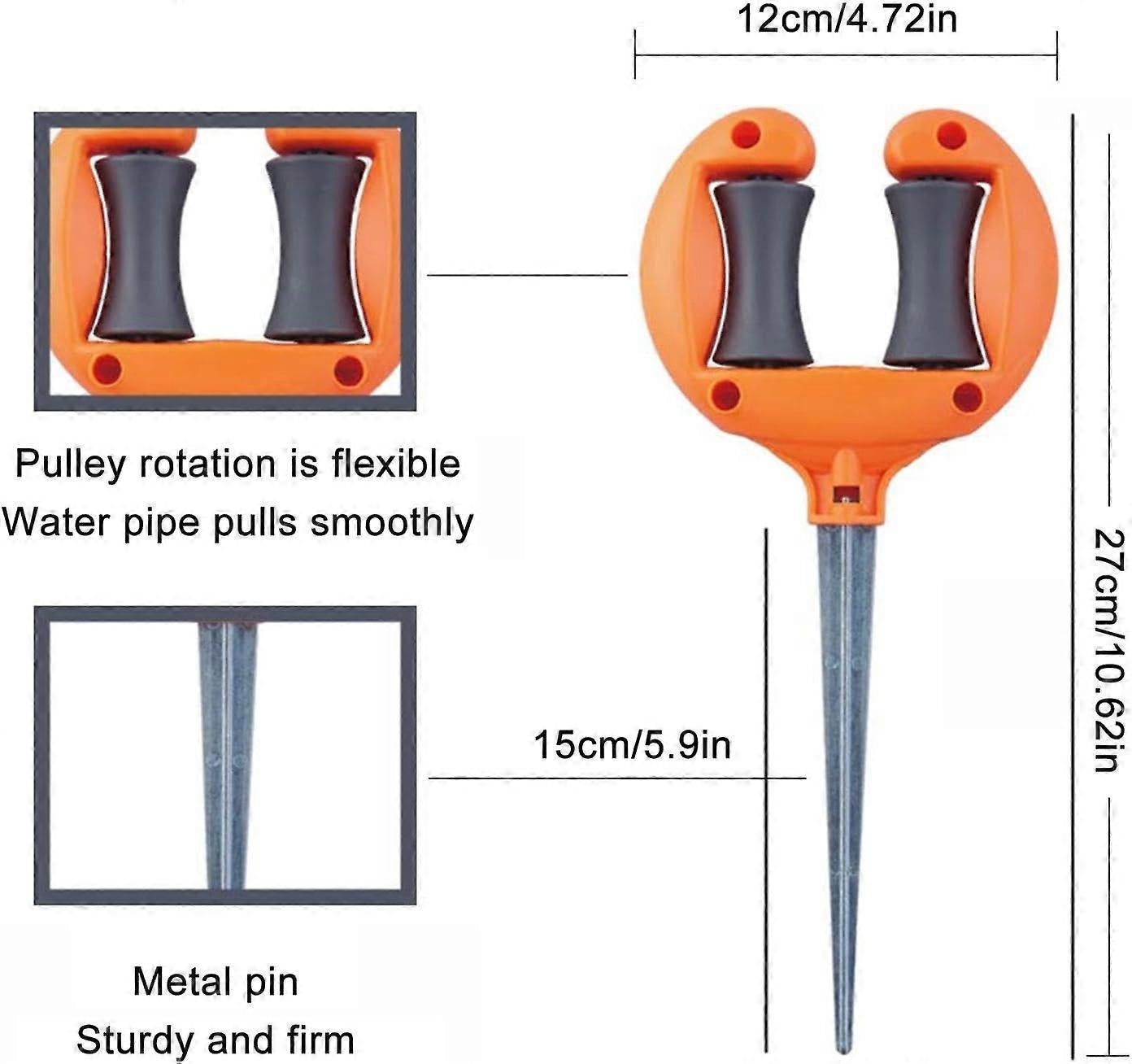 Garden Hose Guide Stakes - Metal Spiked Stakes to Prevent Hose Damage, Decorative Design
