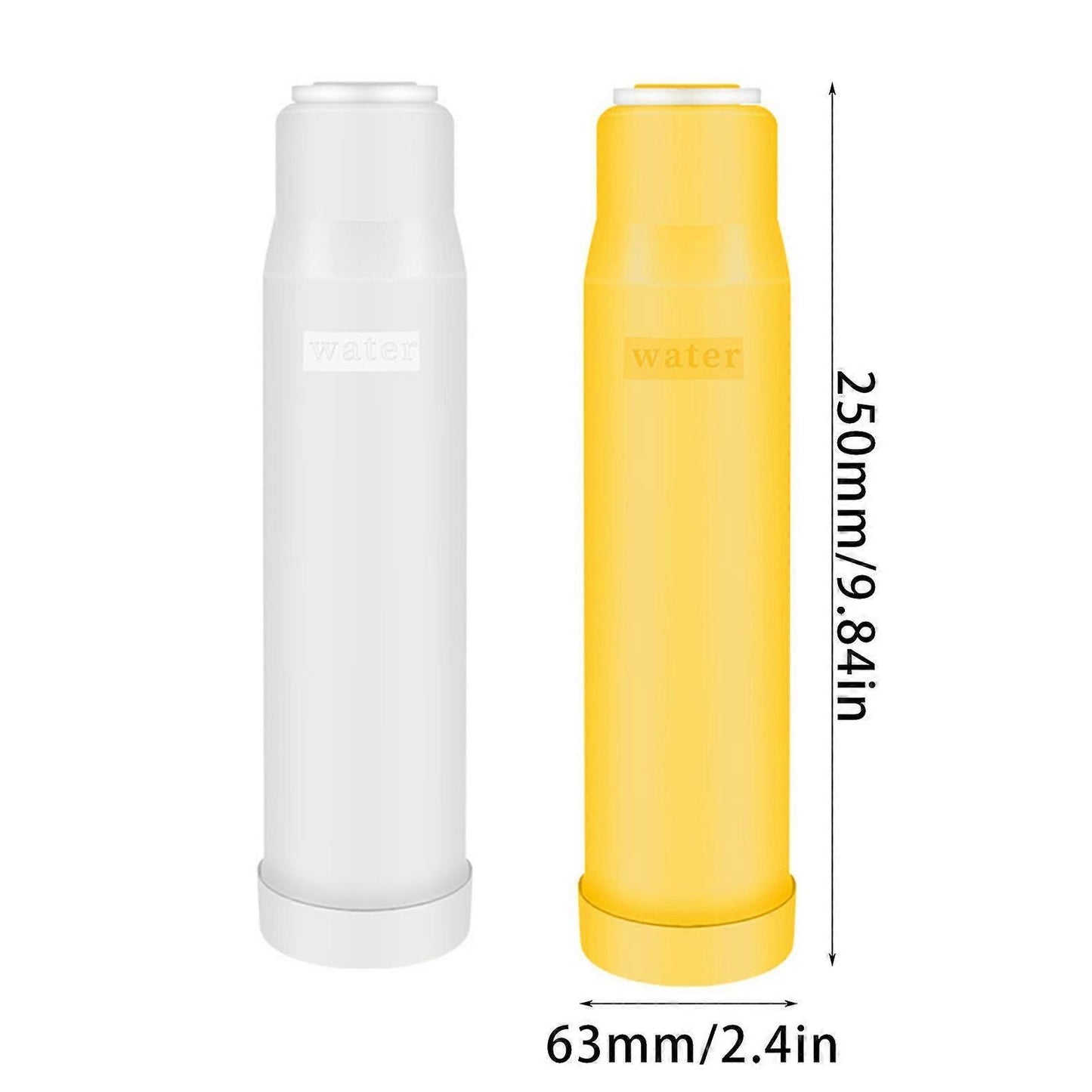 4pcs Carbon Water Filter Cartridges for Kitchen Use (2 Yellow + 2 White)