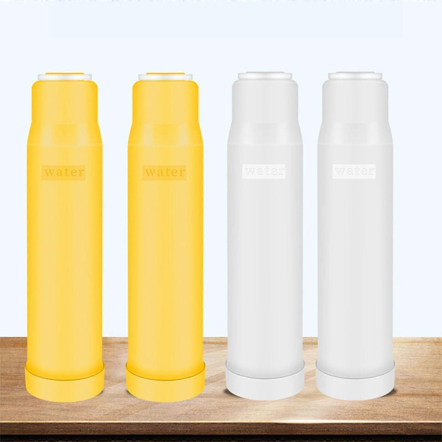 4pcs Carbon Water Filter Cartridges for Kitchen Use (2 Yellow + 2 White)