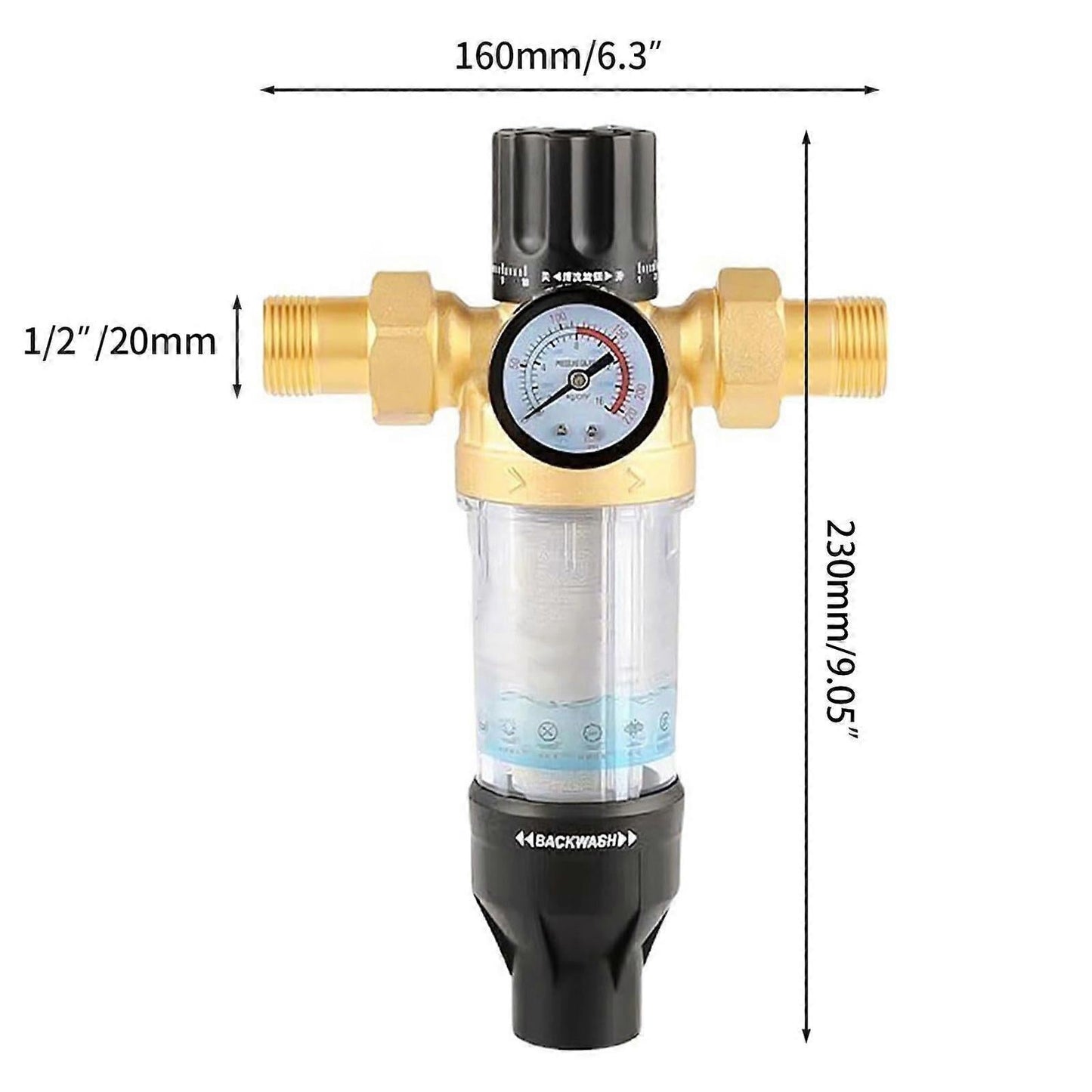 Reusable Spin Down Sediment Filter for Well Tap Hose Water