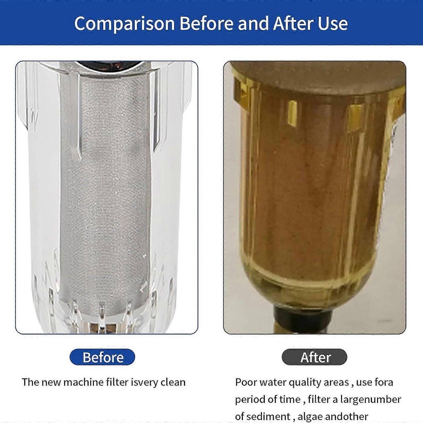 Reusable Spin Down Sediment Filter for Well Tap Hose Water