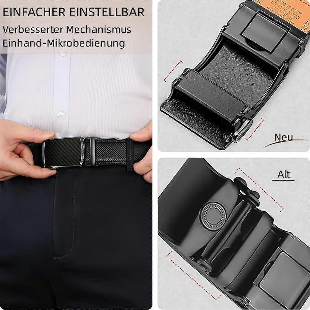 Men's 130cm Leather Ratchet Belt, Adjustable Slide Buckle