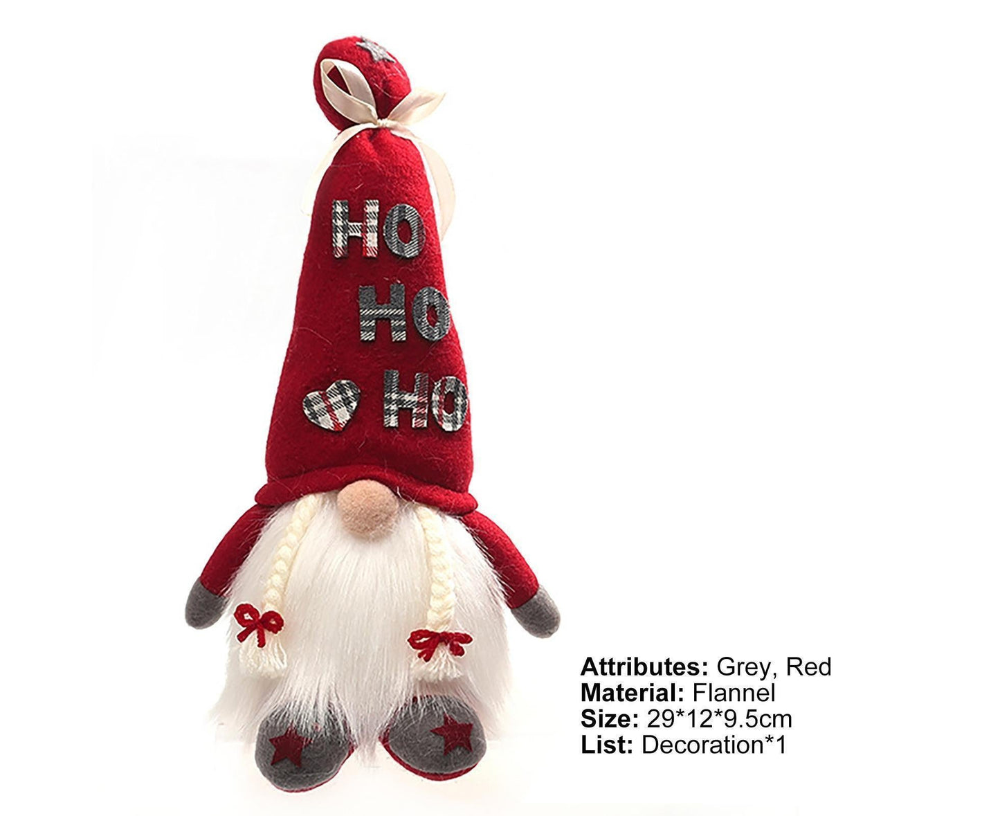 Creative Dwarf Shape LED Doll Decor Cute Exquisite Flannel Doll Display for Home-Red