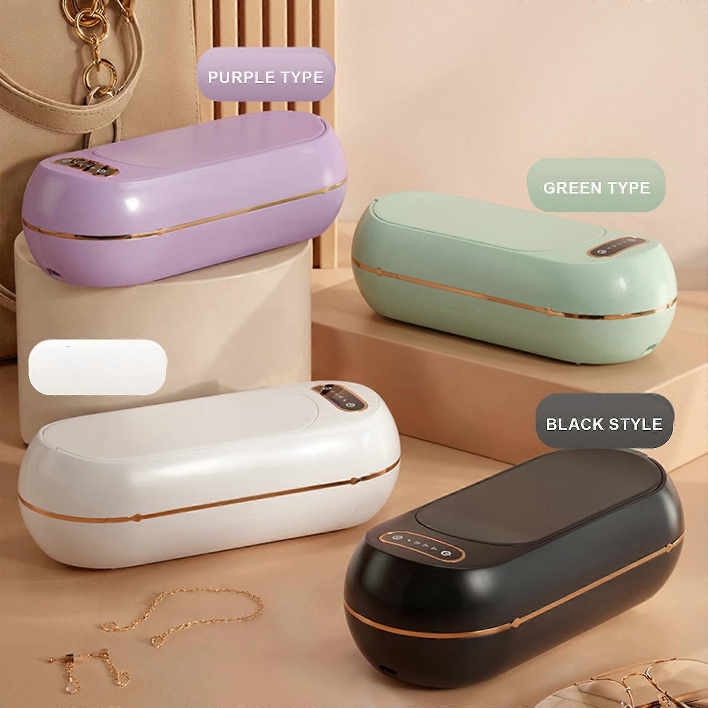 Efficient Jewelry & Eyeglass Cleaner Machine in Taro Purple