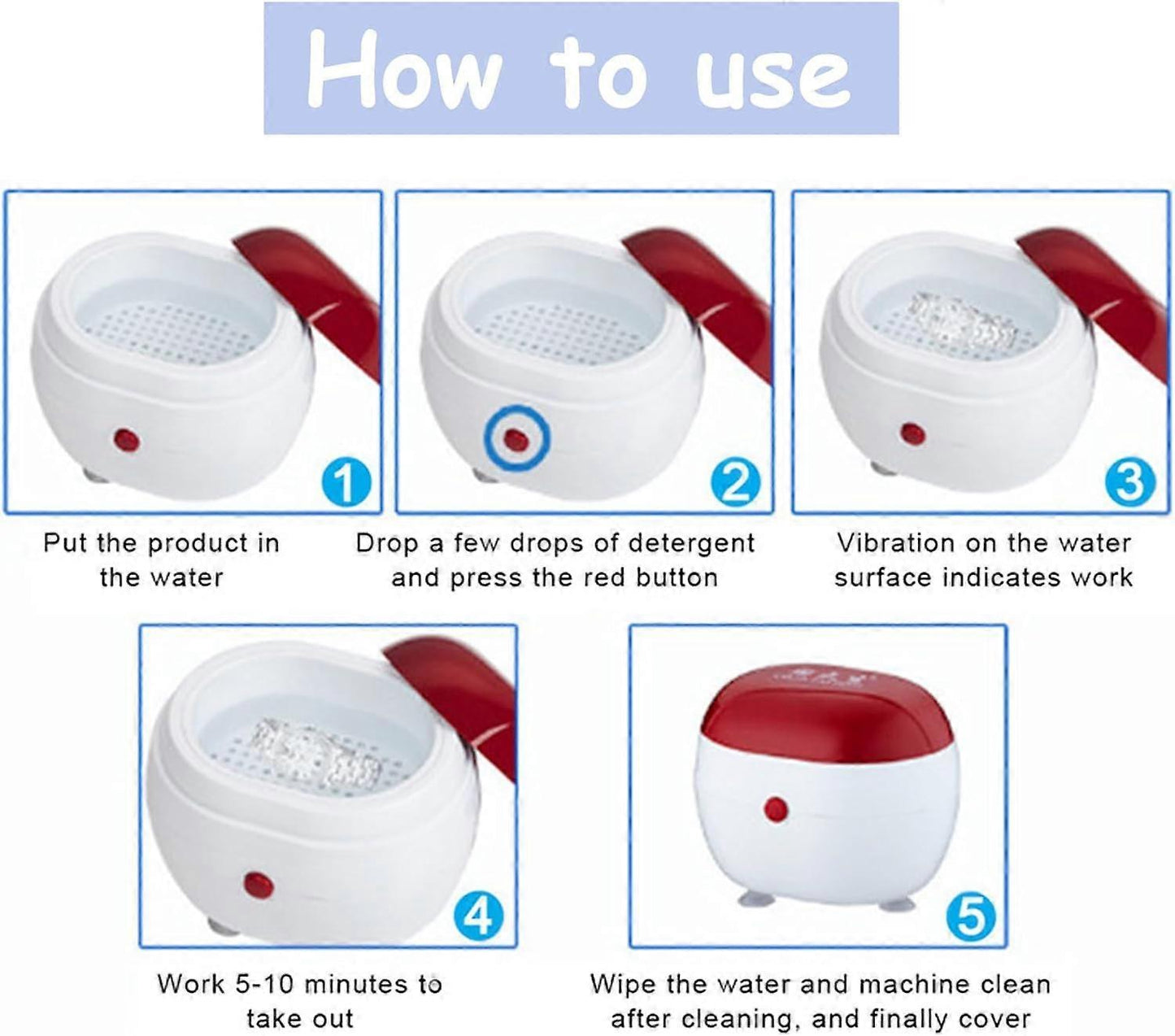 Mini Ultrasonic Jewelry Cleaner for Accessories & Small Instruments