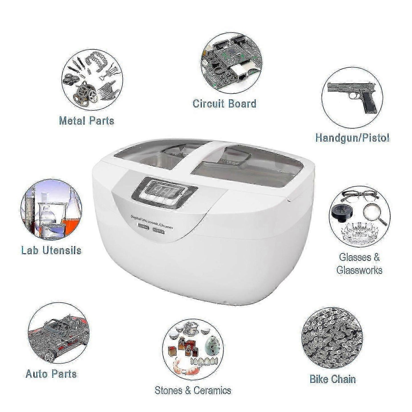 2500ml Jewelry Cleaner Machine with Heating & Digital Display