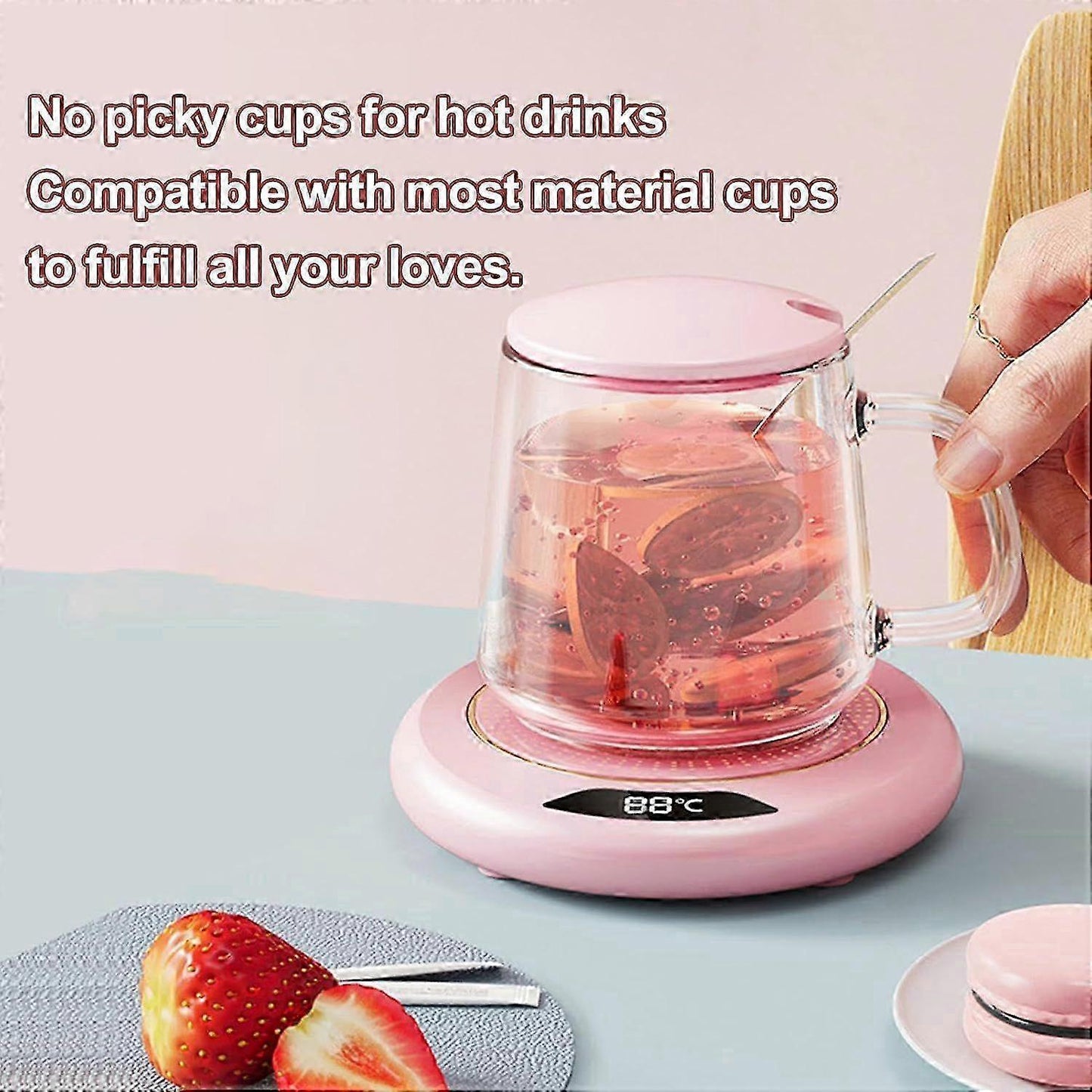 USB Smart Cup Warmer, Adjustable Coffee Mug Warmer Anti-Slip