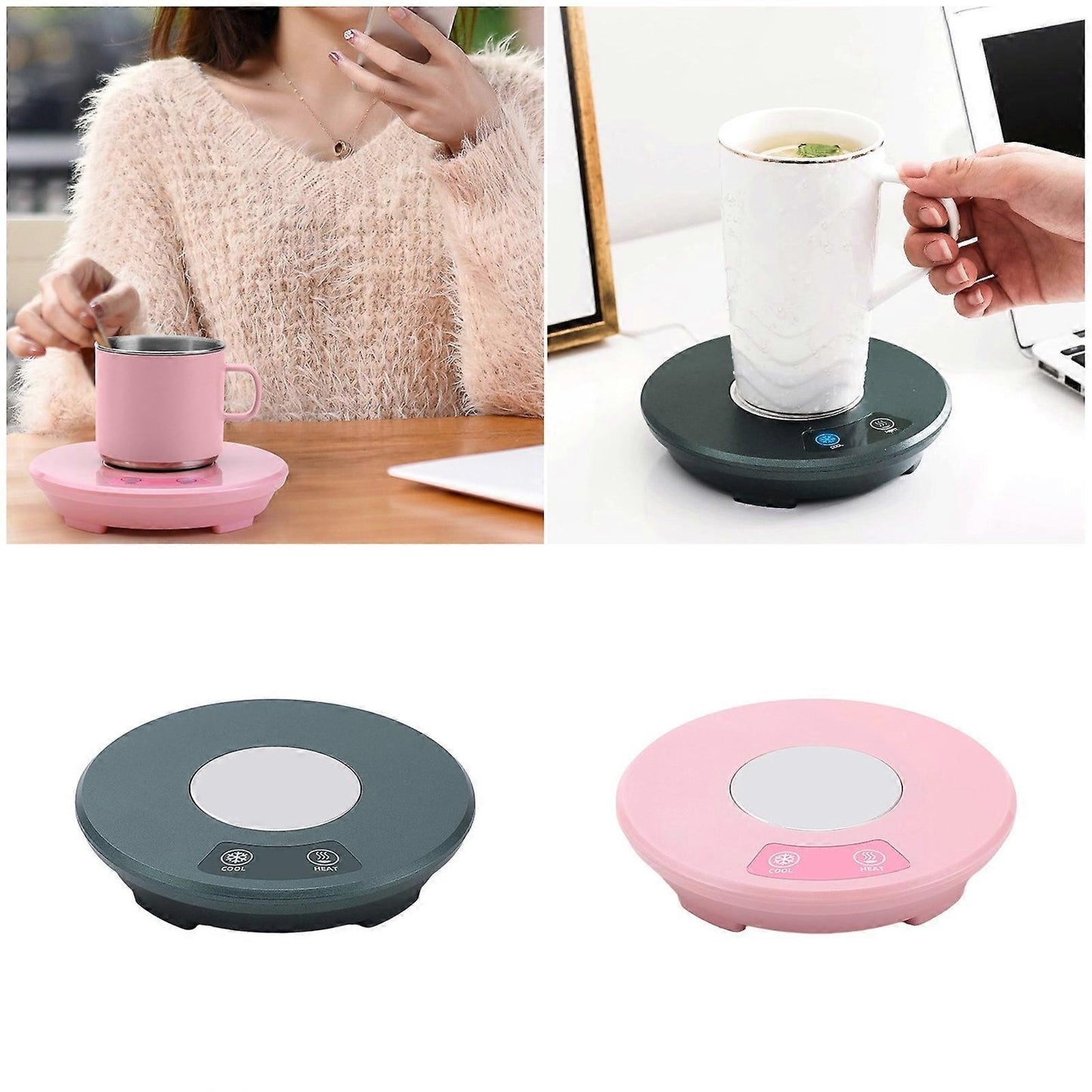 Green Coffee Mug Warmer 55degree for Desk or Home Use