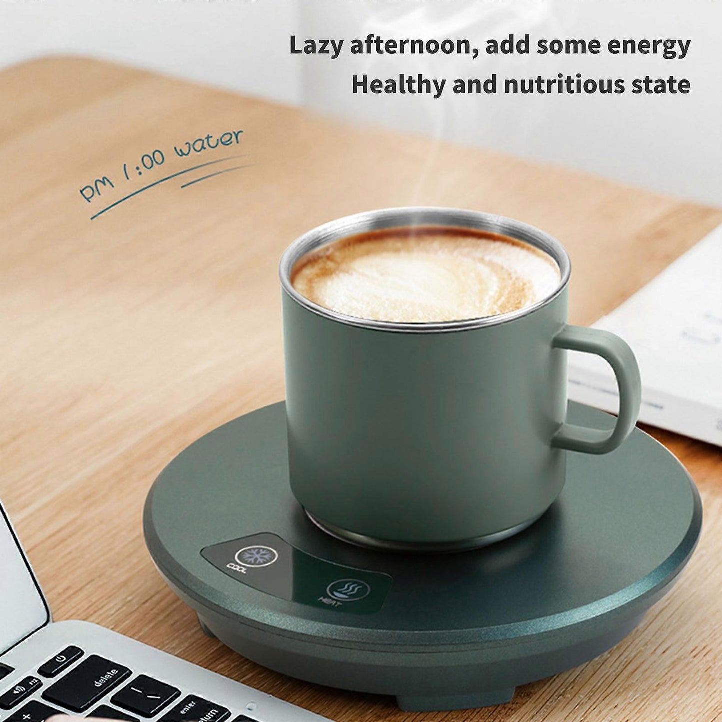 Green Coffee Mug Warmer 55degree for Desk or Home Use