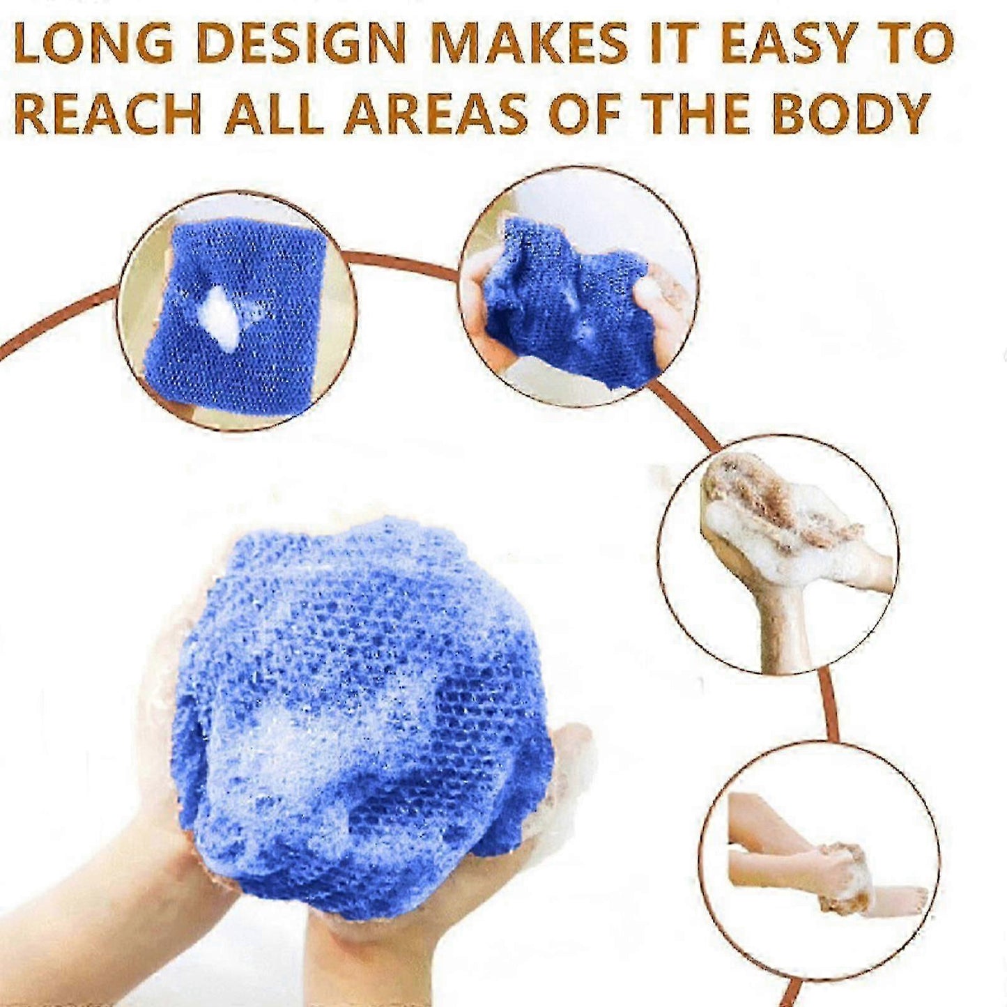 3pcs African Net Sponge, Body Scrubber Bath Exfoliating Net Rag