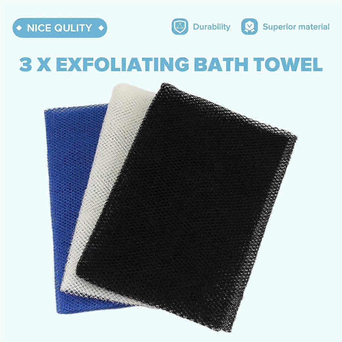 3pcs African Long Net Sponge, Exfoliating Shower Body Scrubber