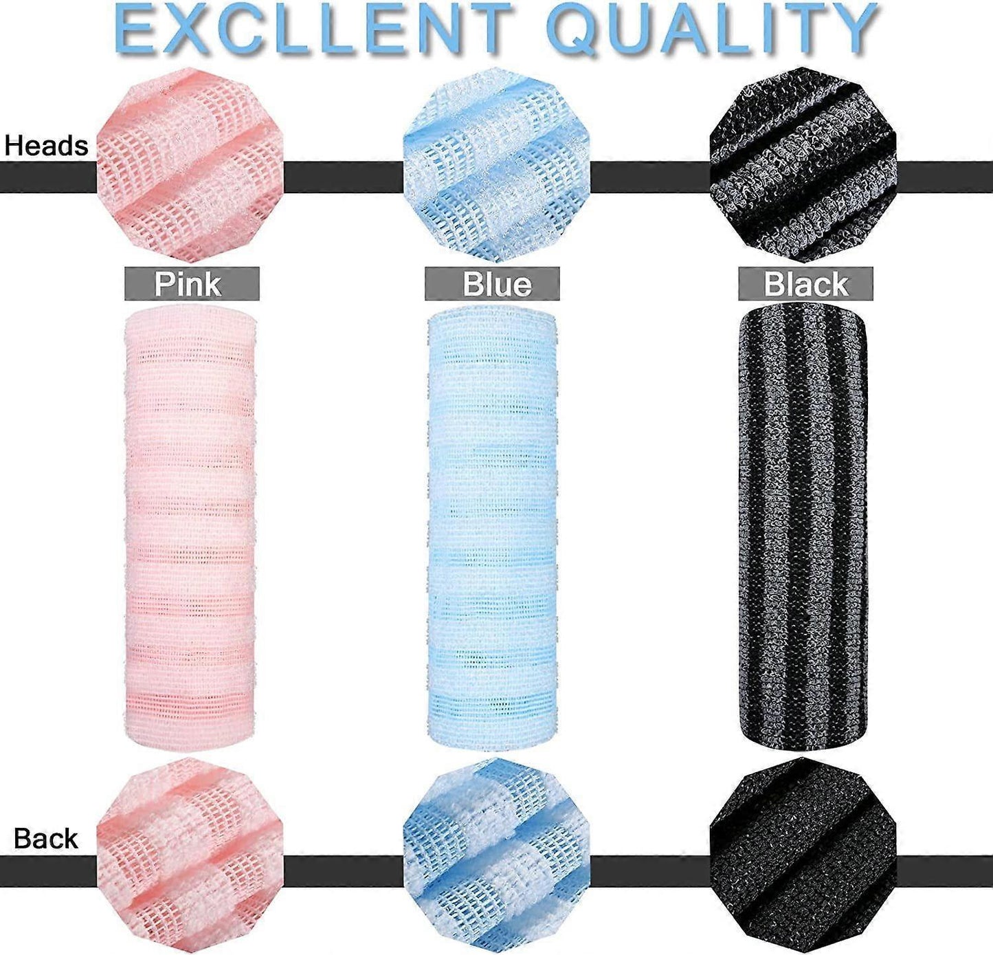 3pcs Exfoliating Washcloth Body Scrubber, African Net Sponge