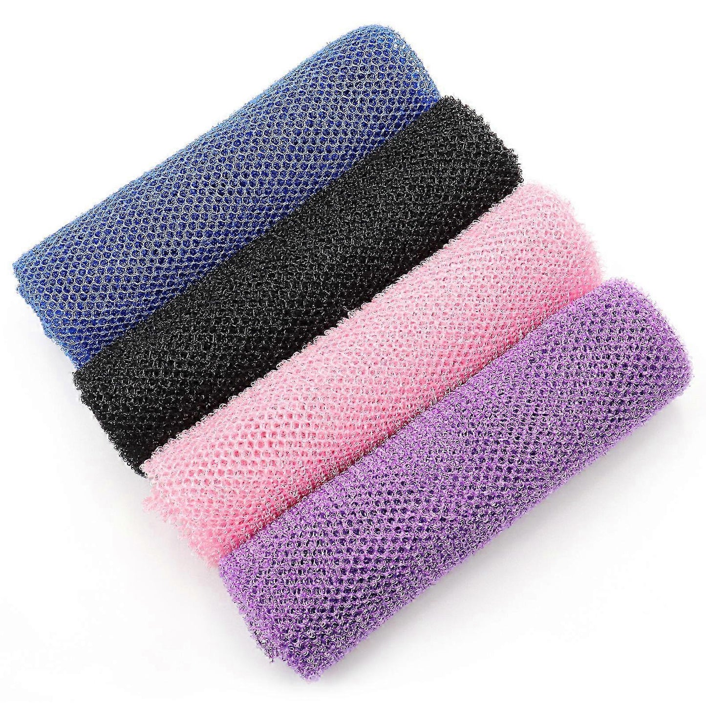 4pcs African Long Net Bath Sponge, Exfoliating Mesh Washcloth