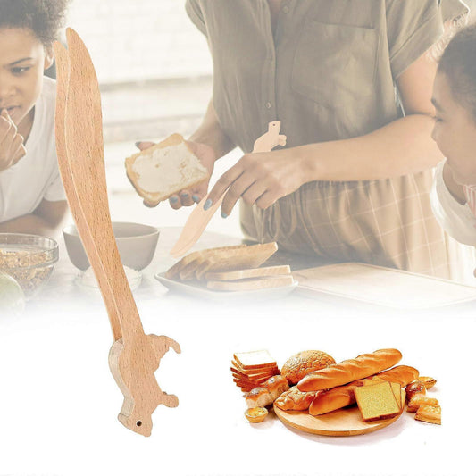 2pcs Wooden Toaster Tongs for Bread and Appetizers