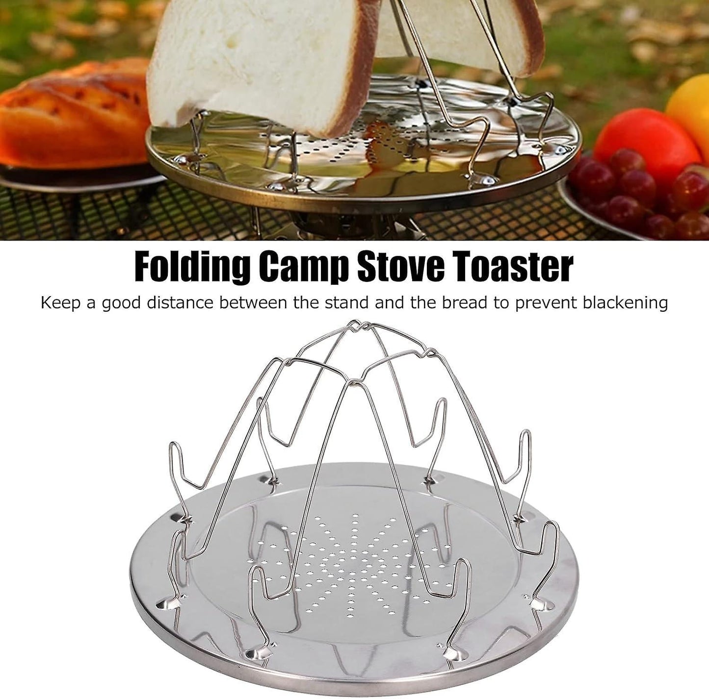Folding Stainless Steel Camping Stove Toaster Rack