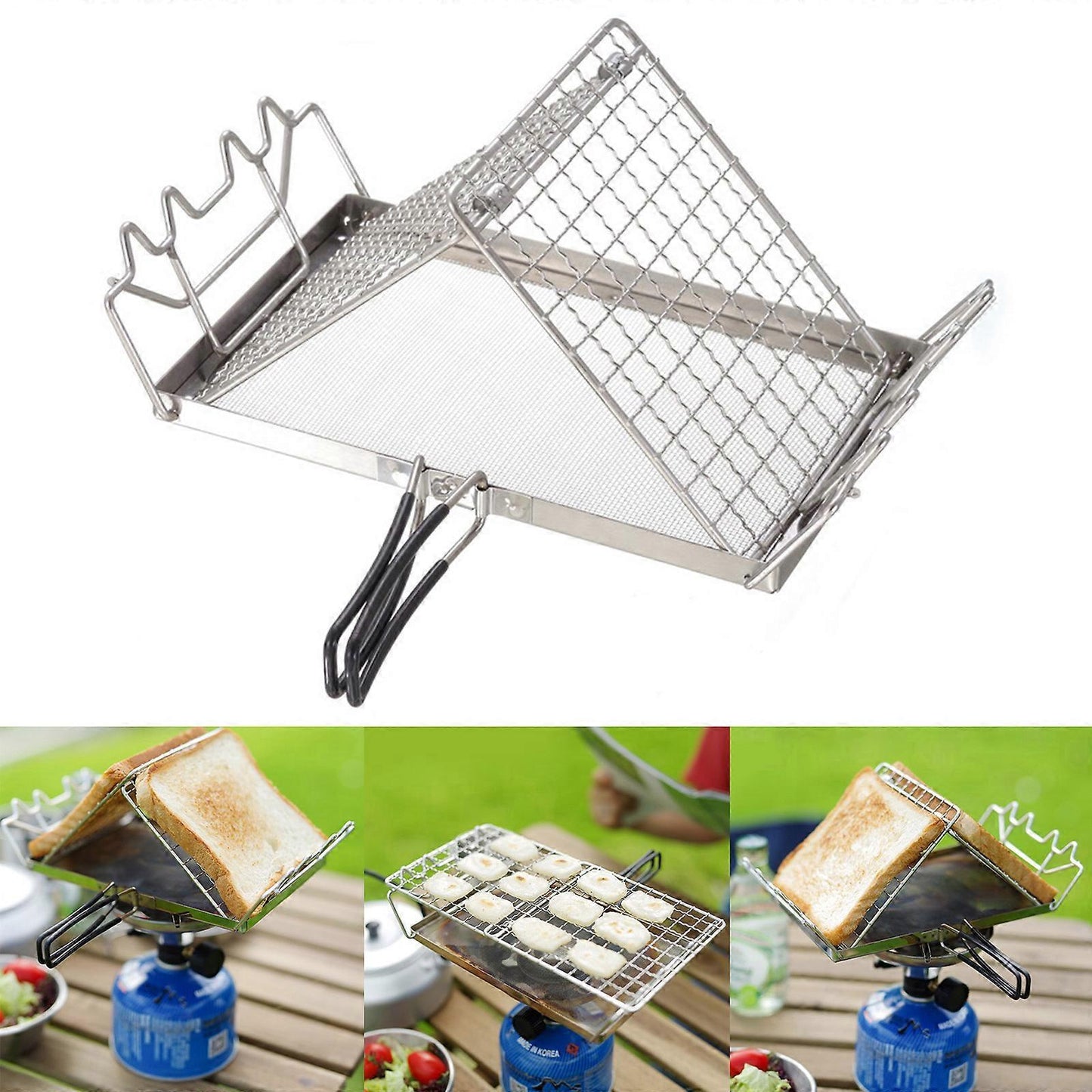 Adjustable Height Folding Bread Toaster Grill Rack