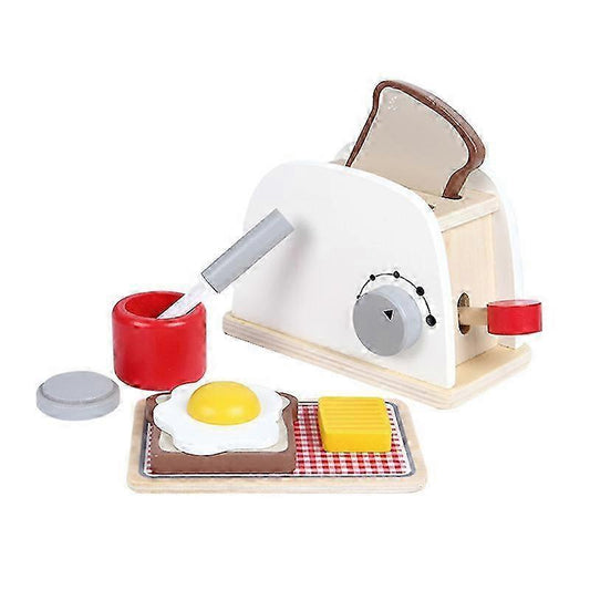 Wooden Pop-Up Toaster Toy Set, 8 Pieces