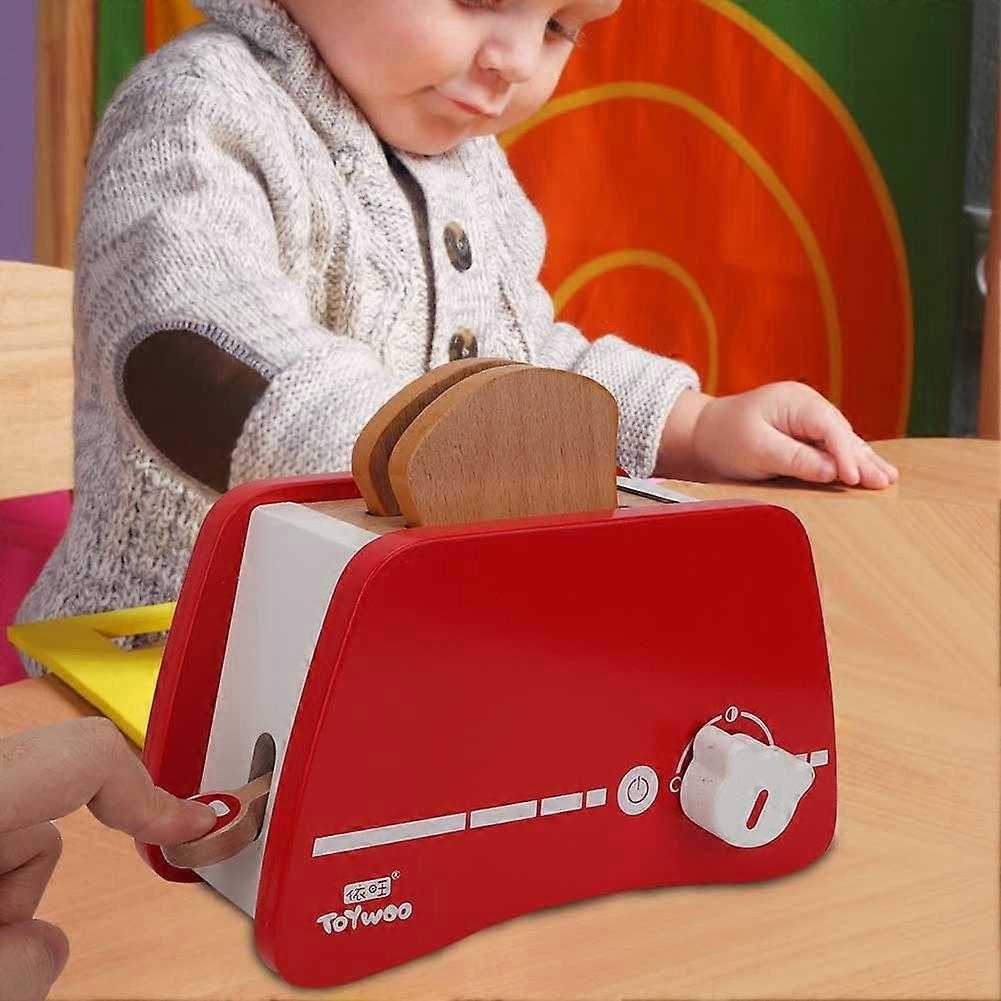 Pretend Play Wooden Toaster Kitchen Bread Maker Toy