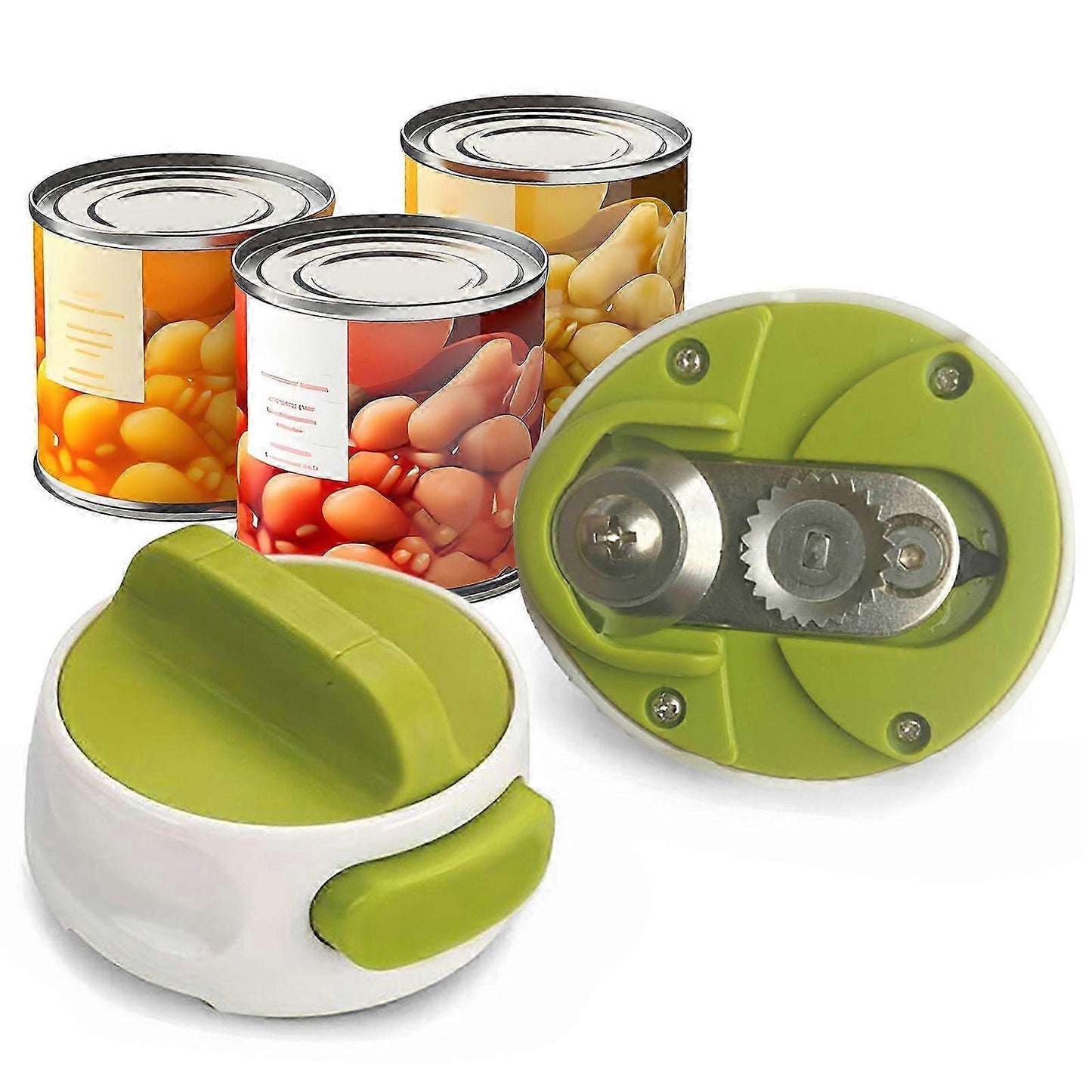 Manual Can & Bottle Opener, Kitchen Tool with Knife, Durable Design for Home & Restaurant