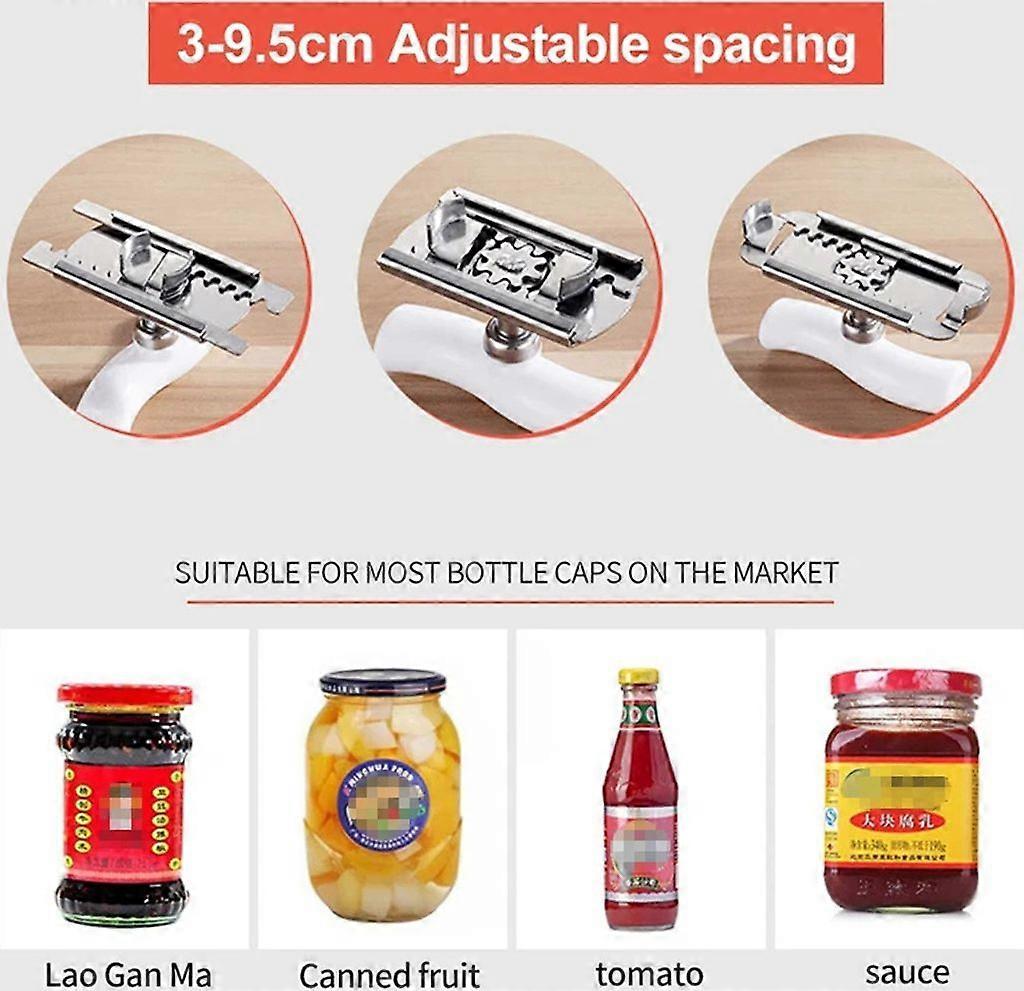 Easy-Open Arthritis Can Opener, Labor-Saving Screw Cap Opener, White