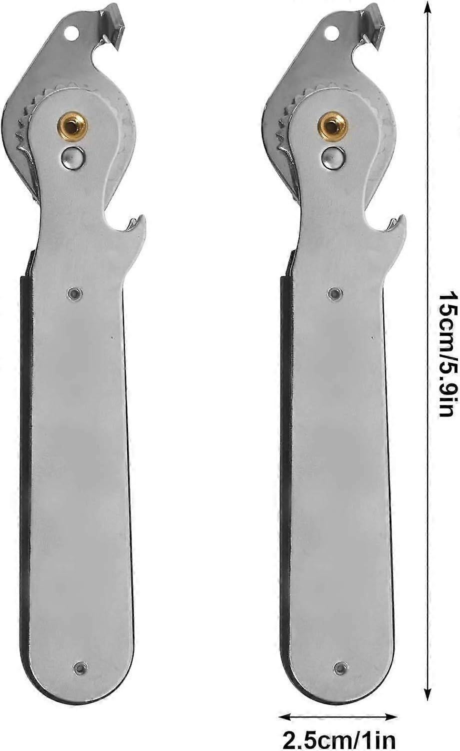 2pcs Stainless Steel Manual Can Opener, Smooth Edge, Tin & Can Opening Tool