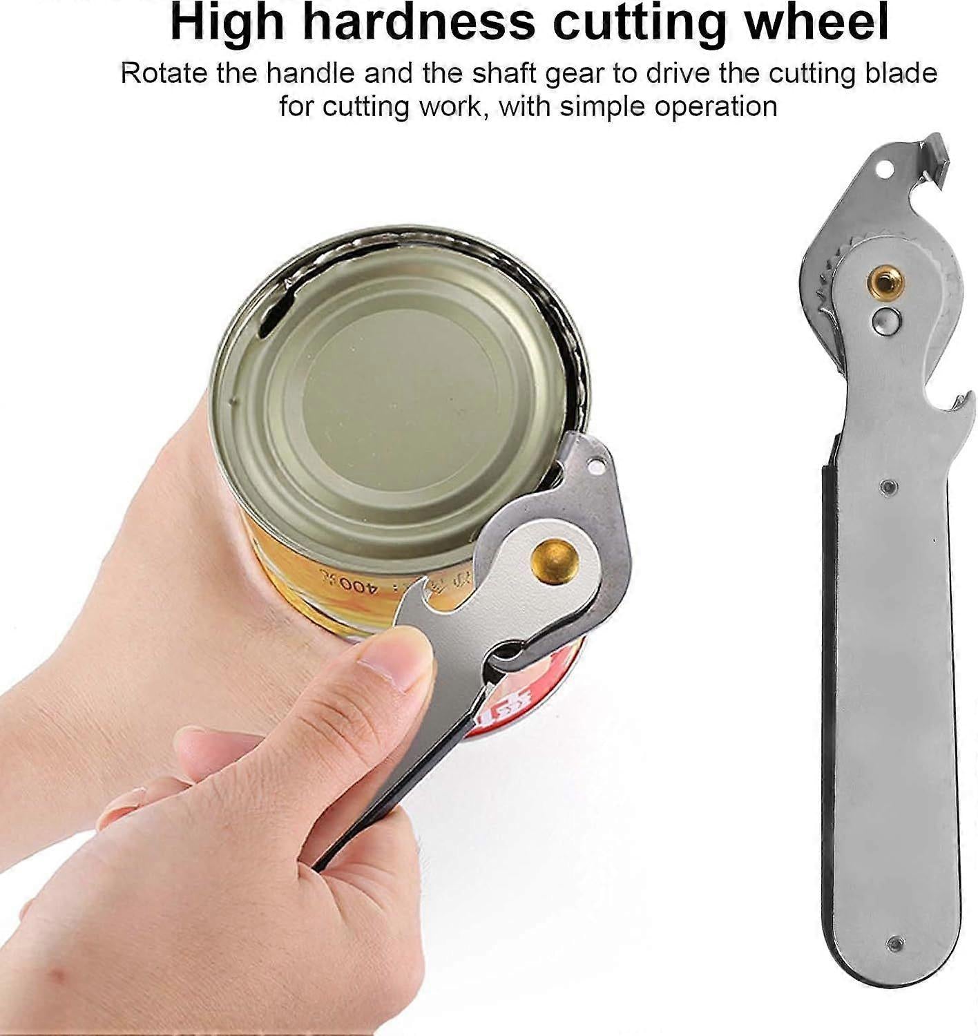2pcs Stainless Steel Manual Can Opener, Smooth Edge, Tin & Can Opening Tool