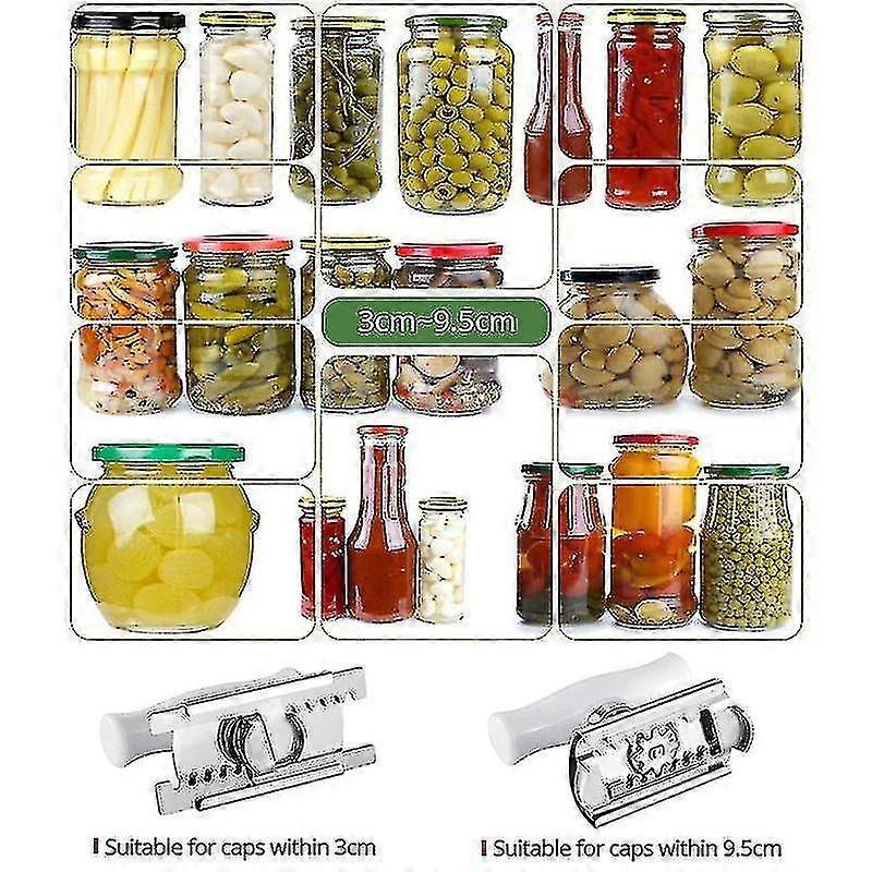 Adjustable Lid & Bottle Opener, Stainless Steel Kitchen Tool