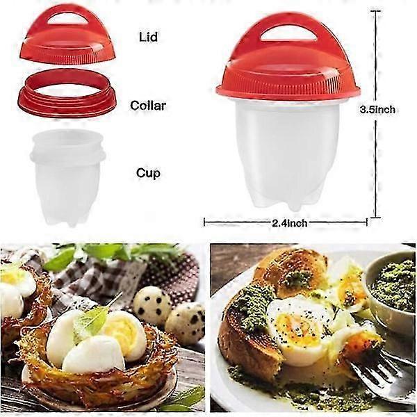 6 Pcs Silicone Egg Cooker Poacher Cups, Food Grade