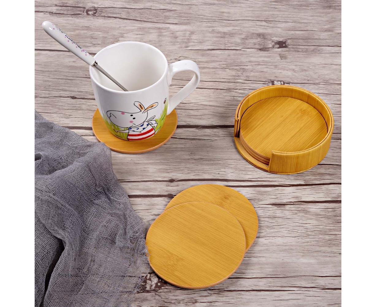 6Pcs Faux Leather Marble Coasters Cup Mat Pad Holder Placemat Dining Table Decor- B