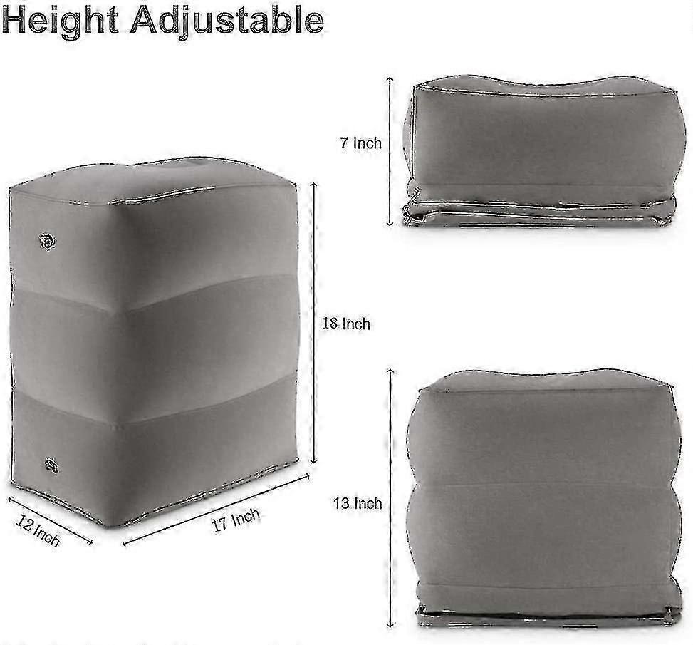 Inflatable Leg & Foot Rest Pillow for Travel, Adjustable Cushion