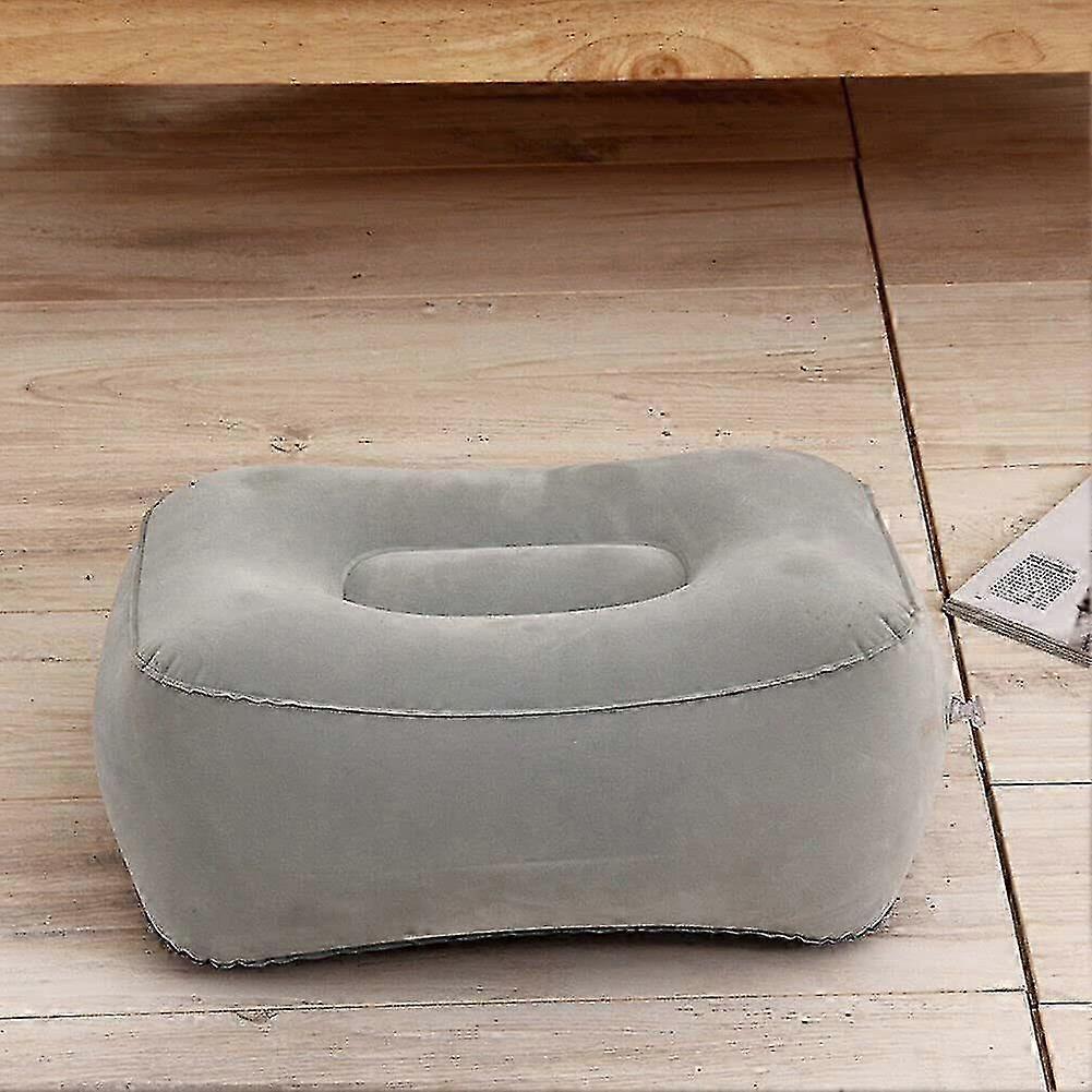 Inflatable Flocking Fabric Foot Rest, Airplane/Car/Office Use