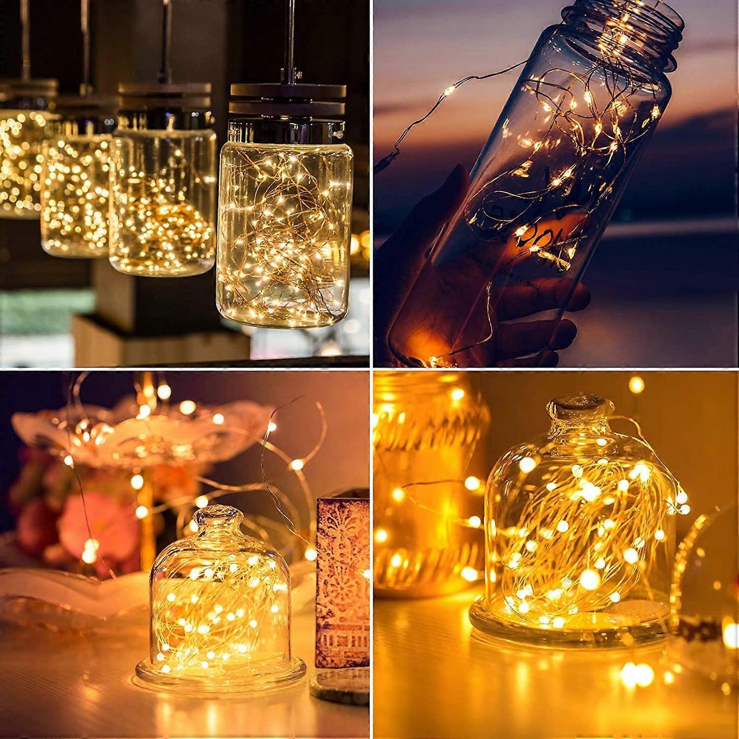 100 LED String Lights 10M, IP65 Waterproof, 8 Modes, Battery Operated