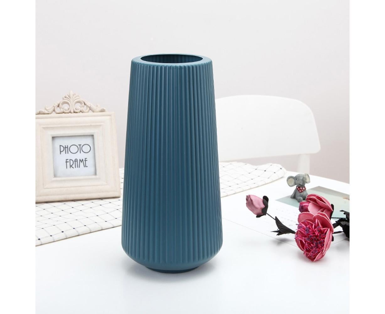 Plastic Nordic Style Vase Dried Flower Arrangement Pot Holder Home Office Decor-Milky White