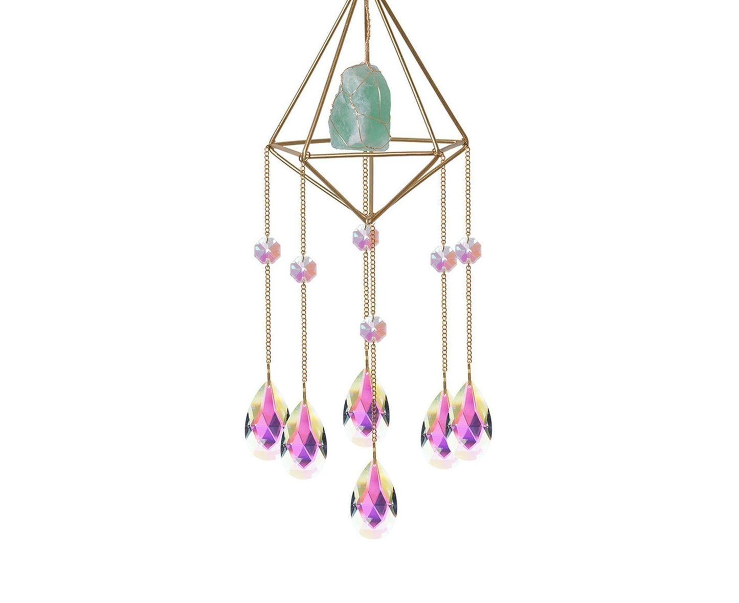 Sparkling Faux Crystal Hangable Wall Hanging Windbell-Multicolor