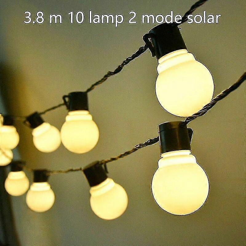 Solar Powered Patio LED String Lights, Waterproof Outdoor Bulbs 10 LEDs
