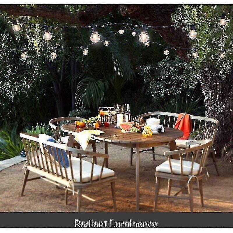 Solar Powered Patio LED String Lights, Waterproof Outdoor Bulbs 10 LEDs