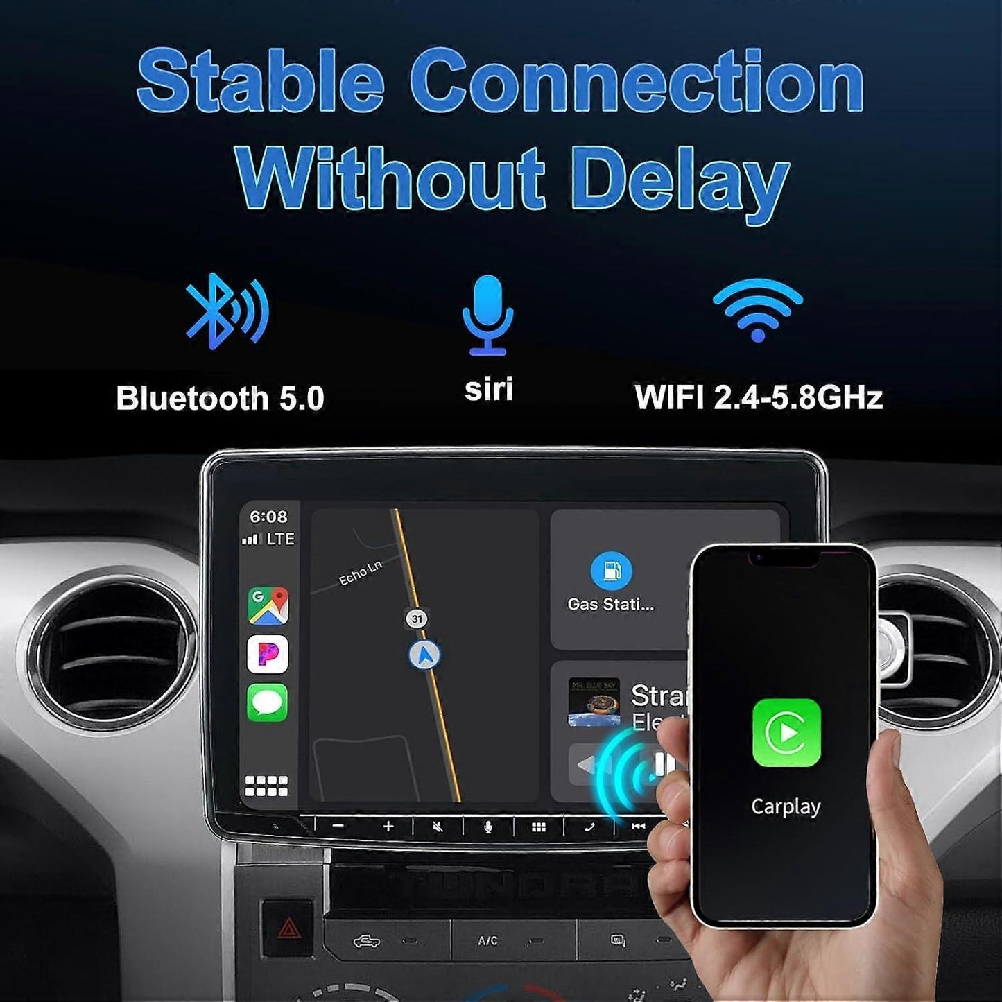 Wireless CarPlay Adapter, Convert Wired CarPlay to Wireless Plug & Play Dongle