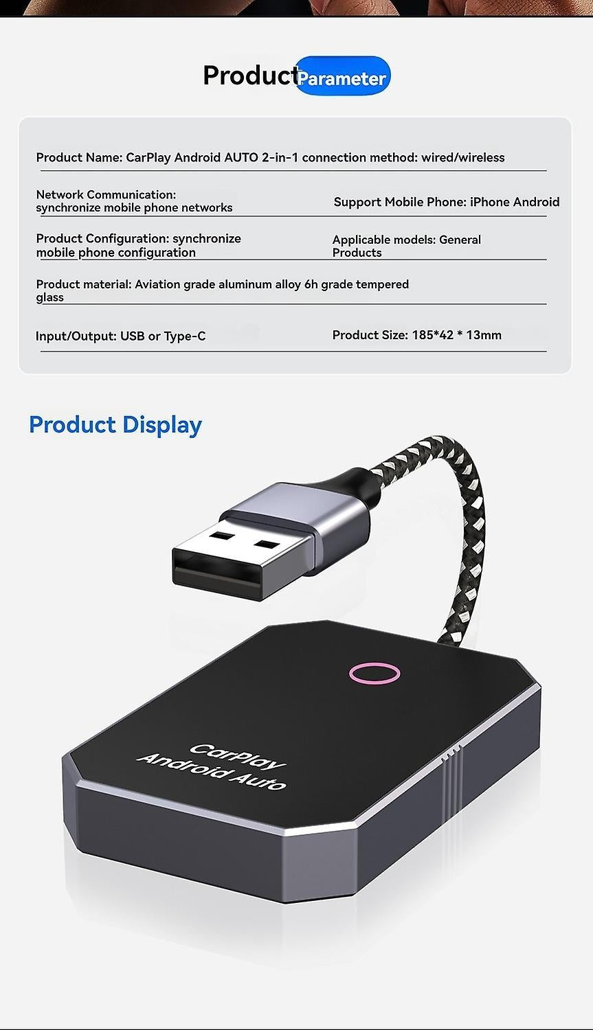 Wireless CarPlay Adapter for Factory Wired CarPlay, Auto Upgrade to Wireless